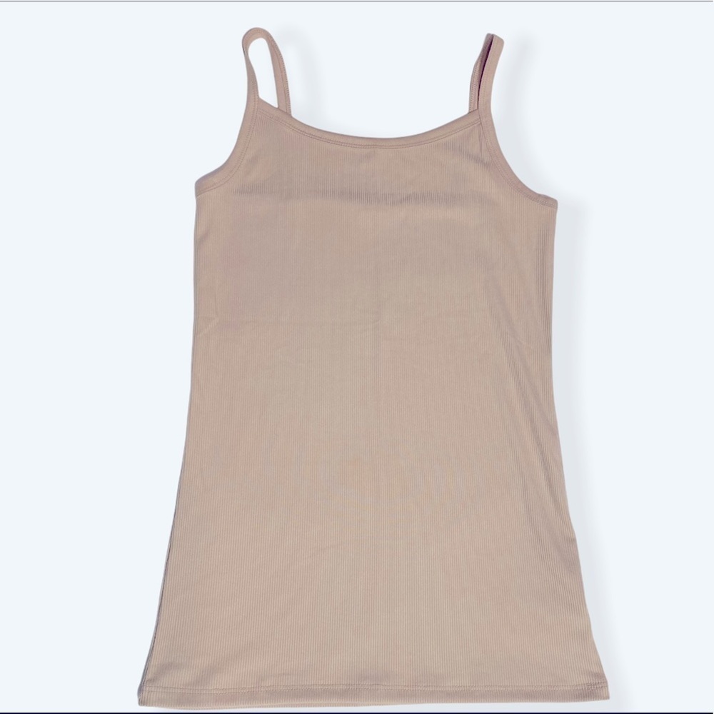 No Boundaries Beige Ribbed Camisole Tank Top